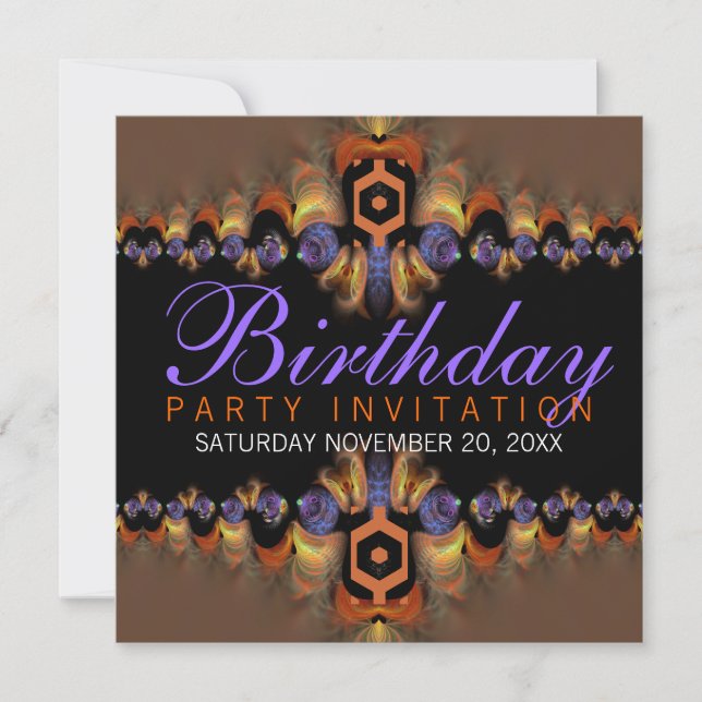 Invitación de cumpleaños para fiesta con sabor exó (Anverso)