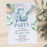 Invitación de cumpleaños para fiesta de adolescent