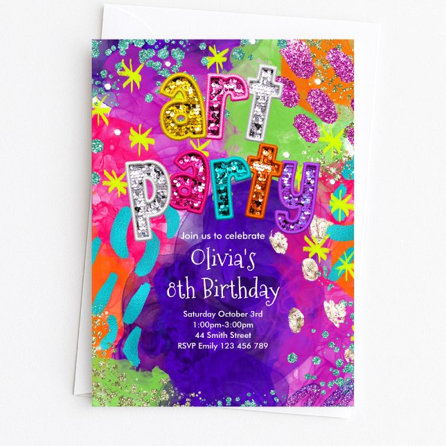 Invitación de cumpleaños para fiesta de arte (Subido por el creador)
