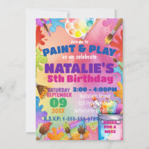 Invitación de cumpleaños para fiesta de arte infan