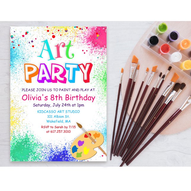 Invitación de cumpleaños para fiesta de arte para  (Subido por el creador)