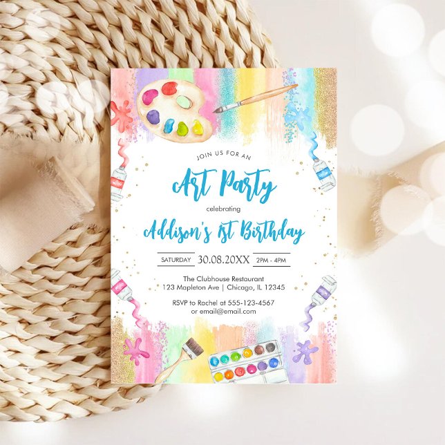 Invitación de cumpleaños para fiesta de arte pintu (Subido por el creador)