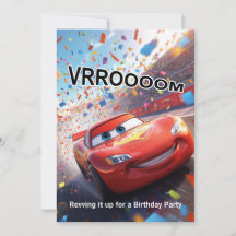 Invitación de cumpleaños para fiesta de auto de di