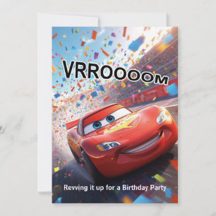 Invitación de cumpleaños para fiesta de auto de di