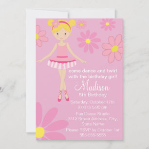 Invitación de cumpleaños para fiesta de baile de B