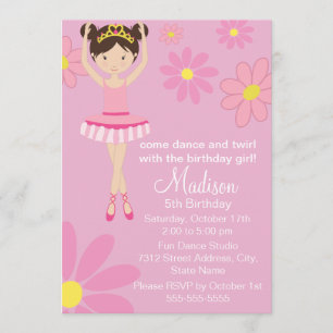 Invitación de cumpleaños para fiesta de baile de B