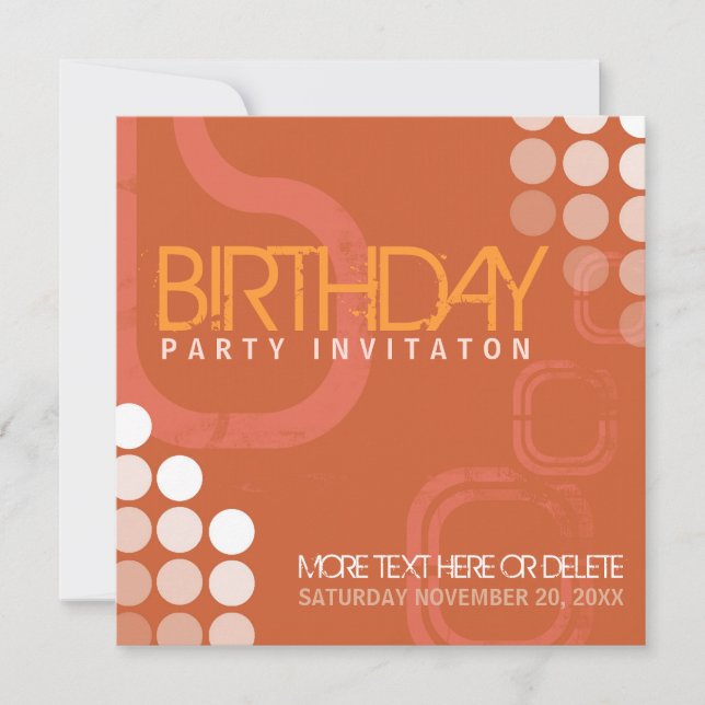 Invitación de cumpleaños para fiesta de baile Elec (Anverso)