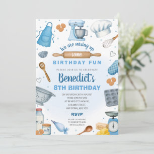 Invitación de cumpleaños para fiesta de baking par