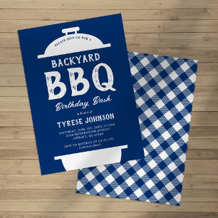 Invitación de cumpleaños para fiesta de barbacoa a