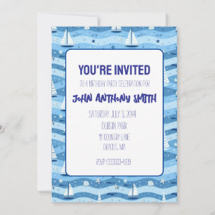Invitación de cumpleaños para fiesta de barco de v