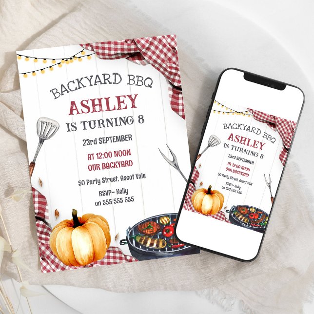 Invitación de cumpleaños para fiesta de BBQ en el  (Subido por el creador)