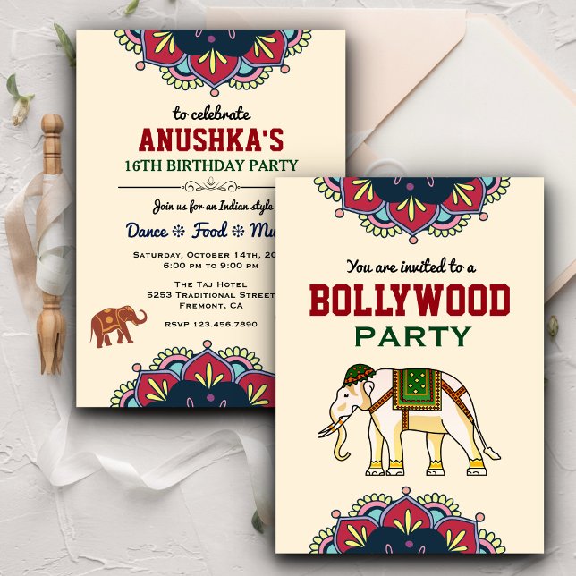 Invitación de cumpleaños para fiesta de Bollywood  (Subido por el creador)