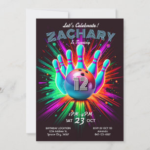 Invitación de cumpleaños para fiesta de bolos
