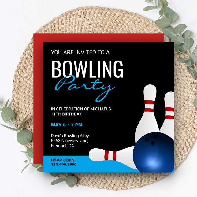 Invitación de cumpleaños para fiesta de bolos depo (Subido por el creador)