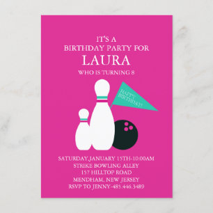 Invitación de cumpleaños para fiesta de bolos infa