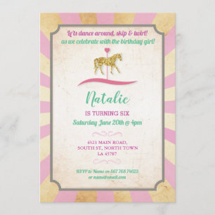 Invitación de cumpleaños para fiesta de cabalgata 