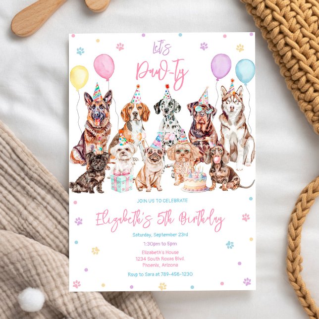 Invitación de cumpleaños para fiesta de cachorros  (Subido por el creador)