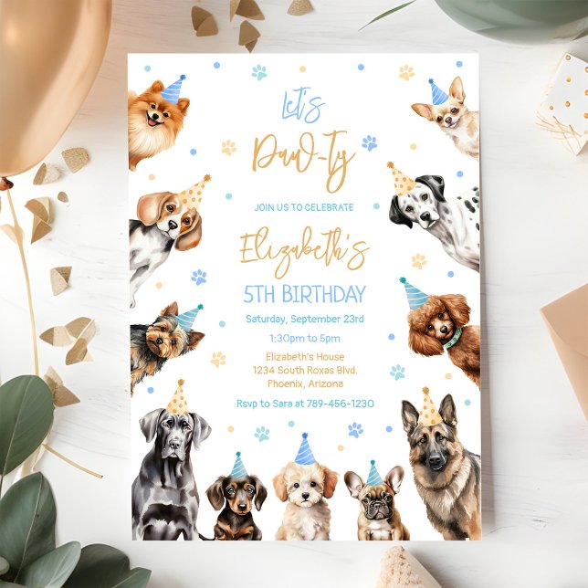 Invitación de cumpleaños para fiesta de cachorros  (Subido por el creador)