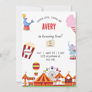 Invitación de cumpleaños para fiesta de carnaval d