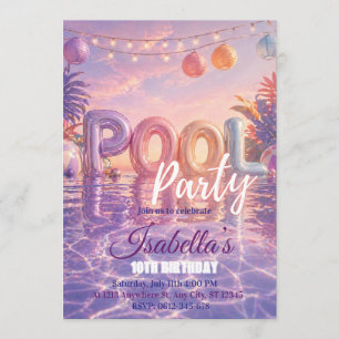 Invitación de cumpleaños para fiesta de chicas en