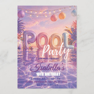 Invitación de cumpleaños para fiesta de chicas en 