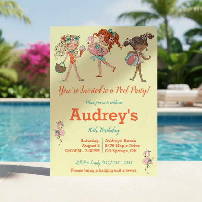 Invitación de cumpleaños para fiesta de chicas en  (Subido por el creador)