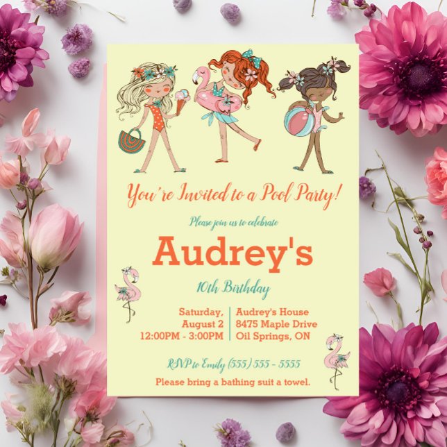 Invitación de cumpleaños para fiesta de chicas en  (Subido por el creador)