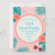 Invitación de cumpleaños para fiesta de chicas en 