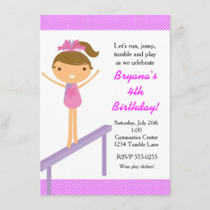 Invitación de cumpleaños para fiesta de chicas gim