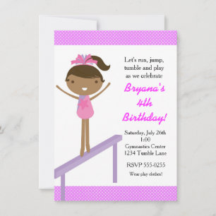 Invitación de cumpleaños para fiesta de chicas gim