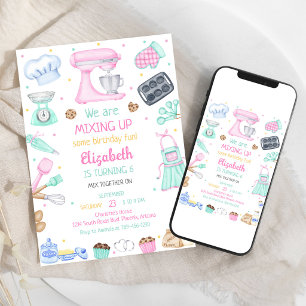 Invitación de cumpleaños para fiesta de cocina y r