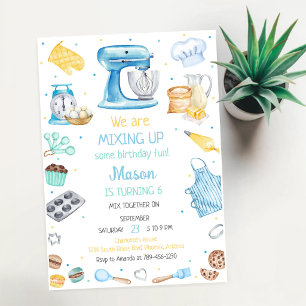 Invitación de cumpleaños para fiesta de cocina y r