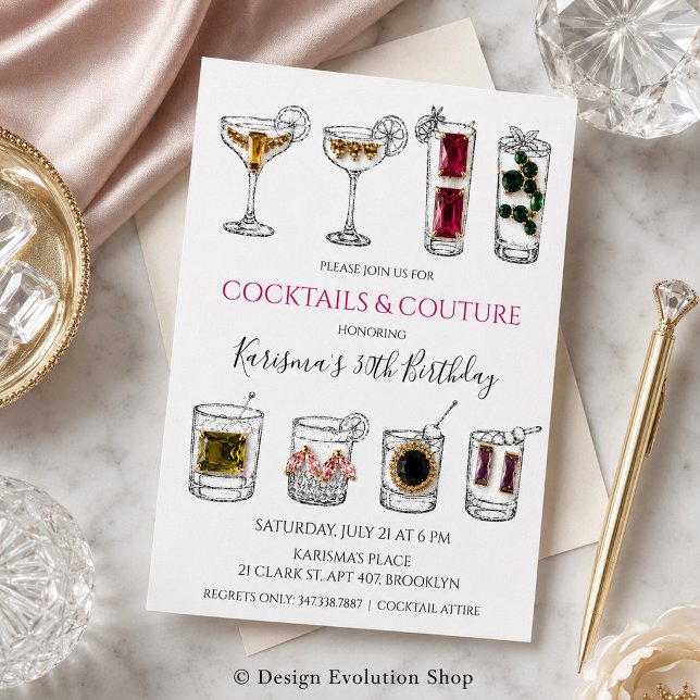 Invitación de cumpleaños para fiesta de cóctel de  (Subido por el creador)