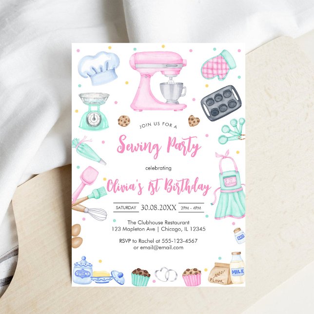 Invitación de cumpleaños para fiesta de costura (Subido por el creador)