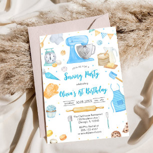 Invitación de cumpleaños para fiesta de costura