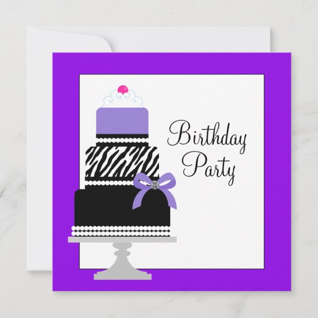 Invitación de cumpleaños para fiesta de Cupcake de (Anverso)