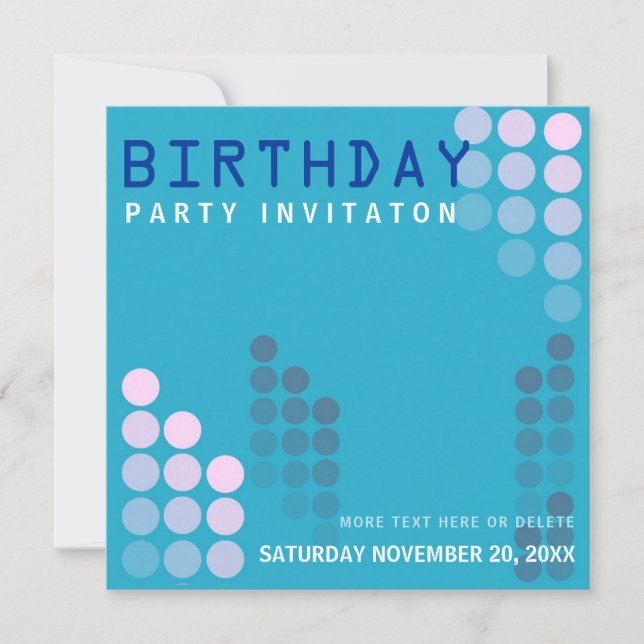 Invitación de cumpleaños para fiesta de Electro Ho (Anverso)