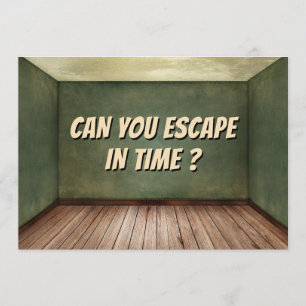 Invitación de cumpleaños para fiesta de escape roo