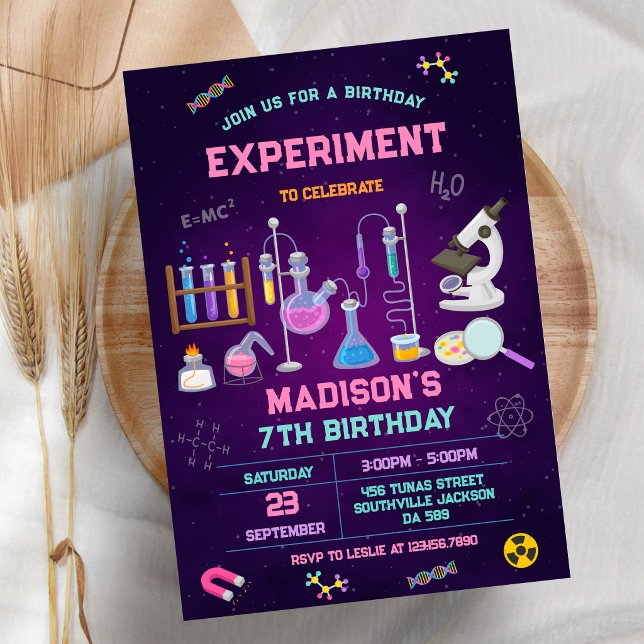 Invitación de cumpleaños para fiesta de experiment (Subido por el creador)