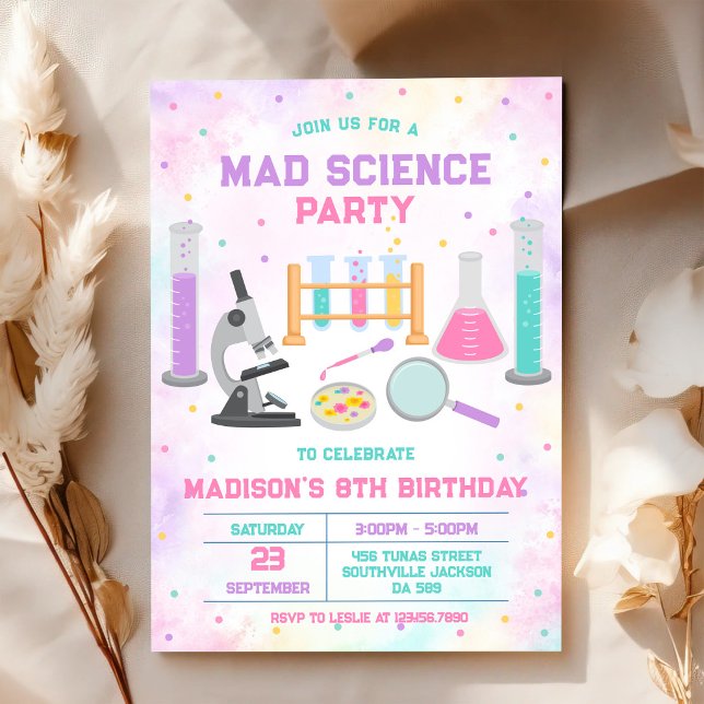 Invitación de cumpleaños para fiesta de experiment (Subido por el creador)