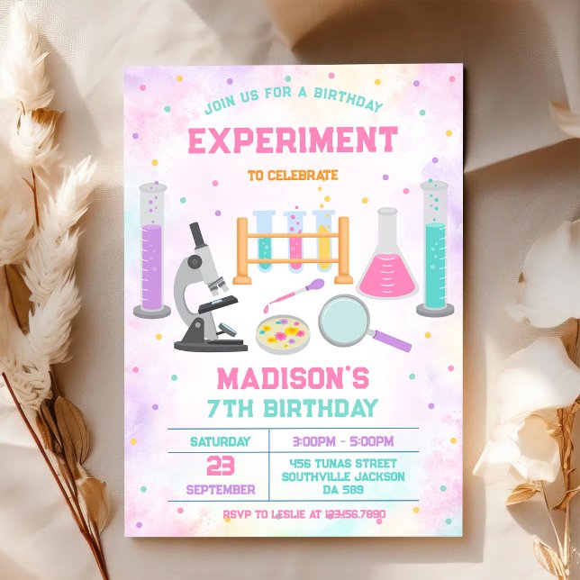 Invitación de cumpleaños para fiesta de experiment (Subido por el creador)