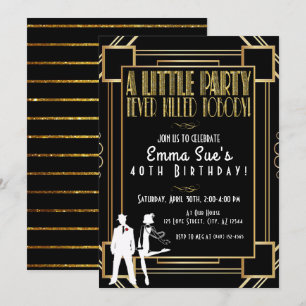 Invitación de cumpleaños para fiesta de Flapper de