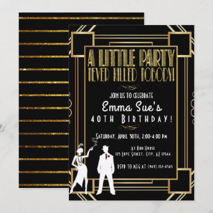 Invitación de cumpleaños para fiesta de Flapper de