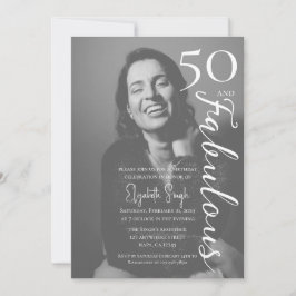 Invitación de cumpleaños para fiesta de fotos 50 y