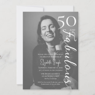 Invitación de cumpleaños para fiesta de fotos 50 y