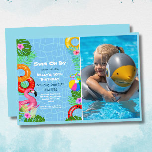 Invitación de cumpleaños para fiesta de fotos dive