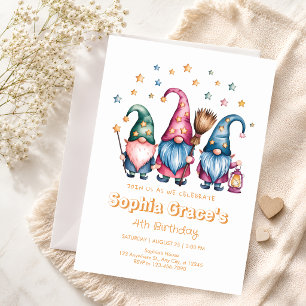 Invitación de cumpleaños para fiesta de hadas y gn