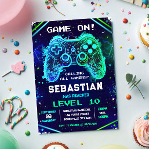 Invitación de cumpleaños para fiesta de jugador de