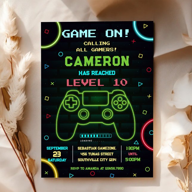 Invitación de cumpleaños para fiesta de jugador de (Subido por el creador)