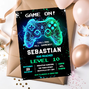 Invitación de cumpleaños para fiesta de jugador de